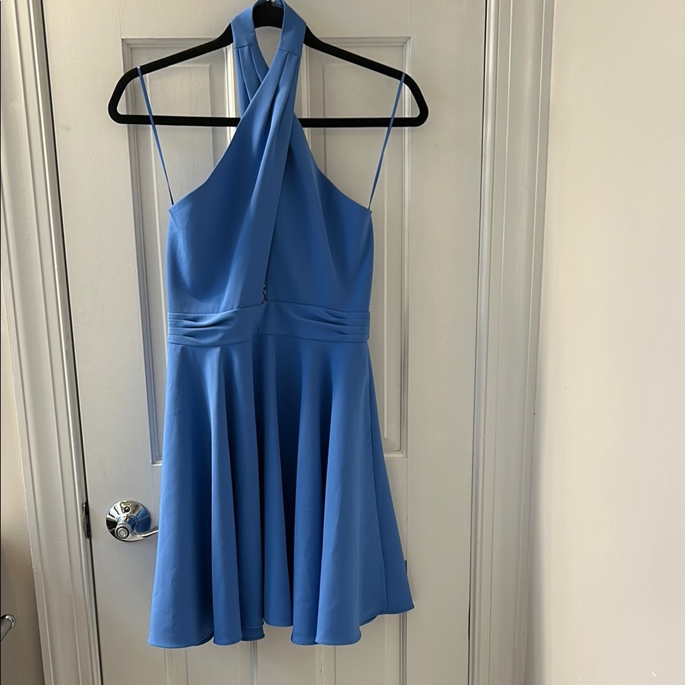 Blue Halter Neck Dress